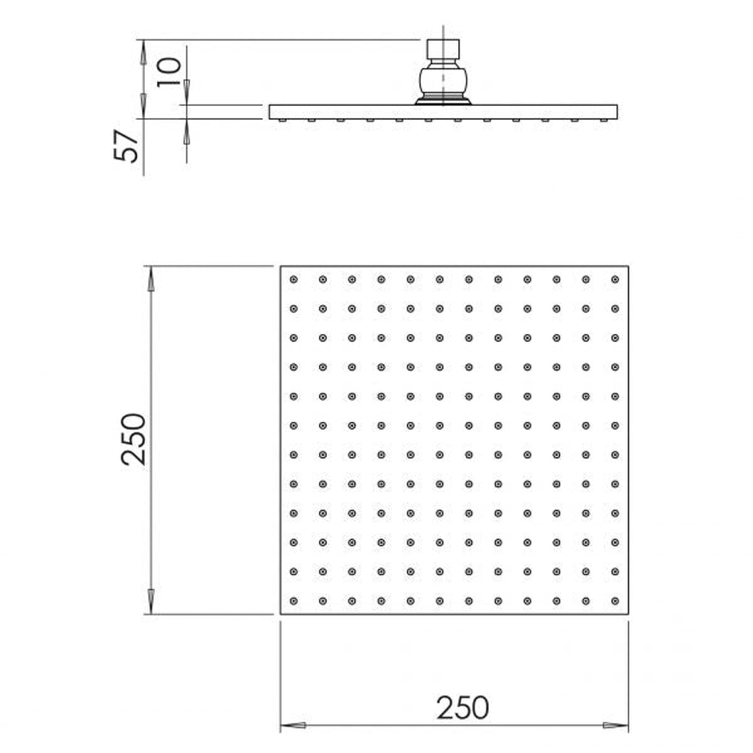 Shower Rose Only Phoenix Lexi 250mm Square - Chrome