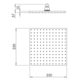 Shower Rose Only Phoenix Lexi 250mm Square - Chrome