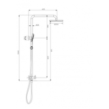 Axus Streamline Shower Column Dual In Div 250Mm Head Air-Fusion H/Shower - Matt Black