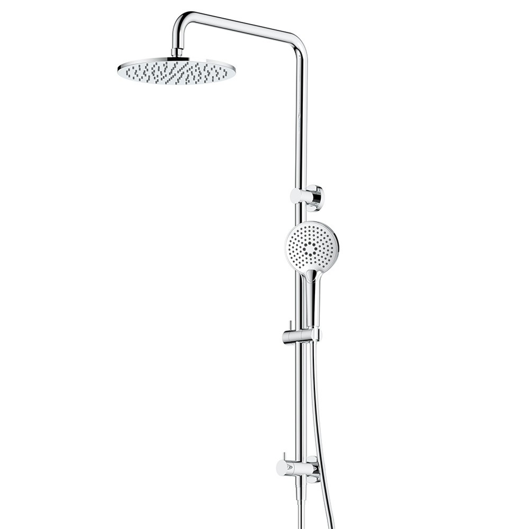 Axus Streamline Shower Column Dual In Div 250Mm Head Air-Fusion H/Shower - Chrome