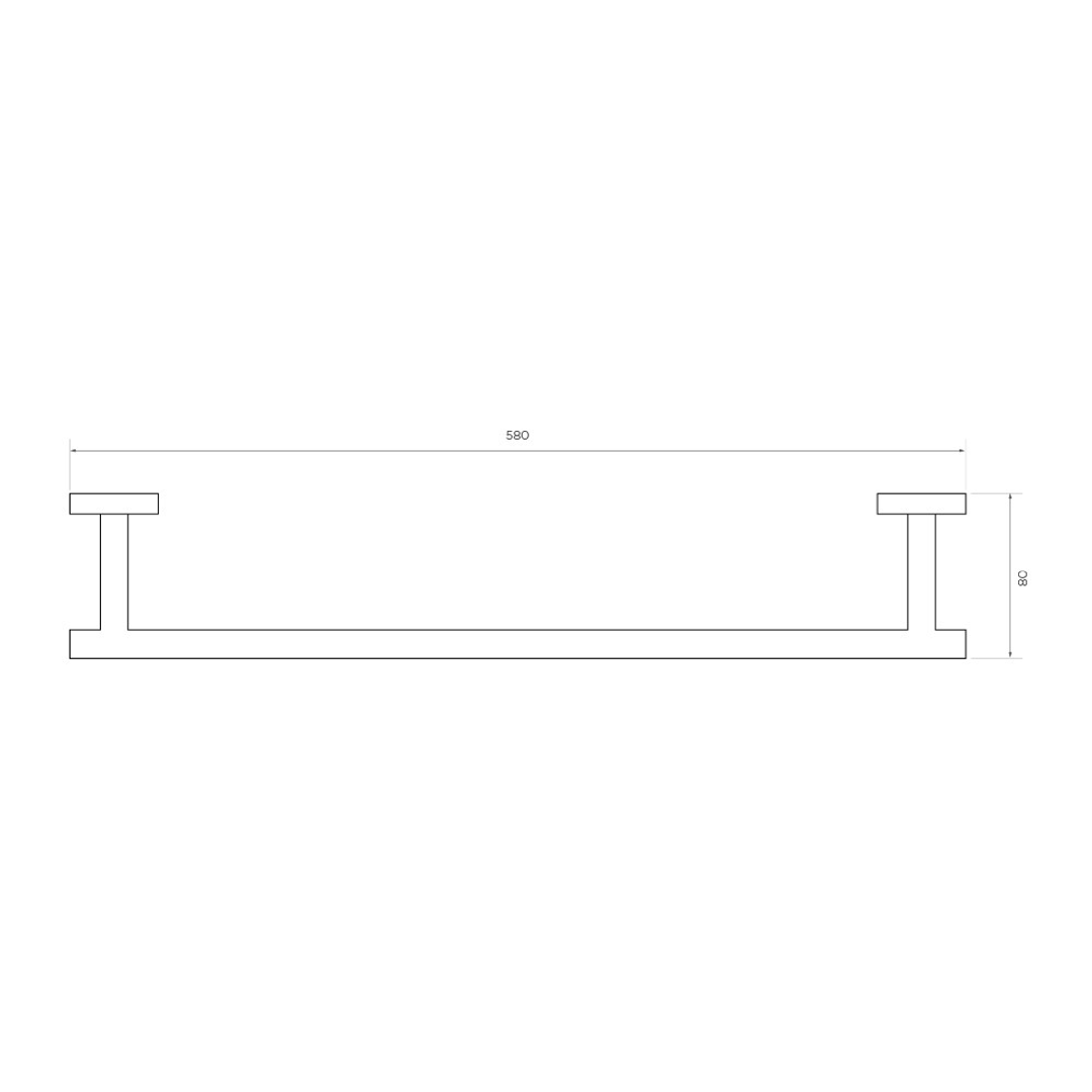 Axus Single Streamline Towel Rail 60cm - Matt Black