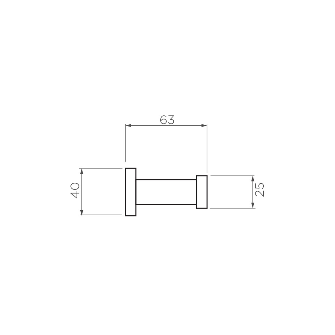 Streamline Axus Robe Hook - Brushed Iron