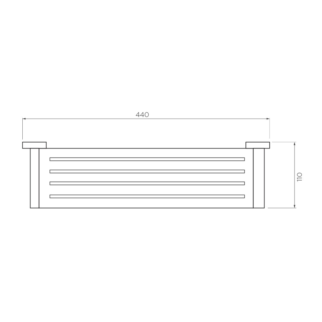 Streamline Axus S/Steel Shelf 44 cm - Brushed Brass