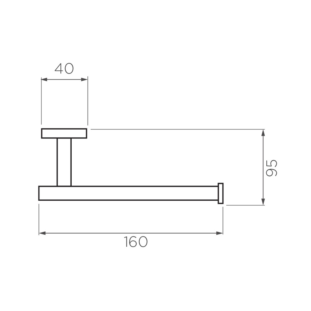 Streamline Axus Spare Toilet Roll Holder - Matt Black