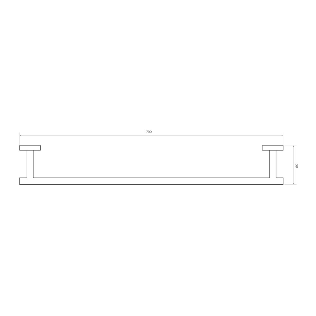 Axus Streamline Towel Rail 80cm - Chrome