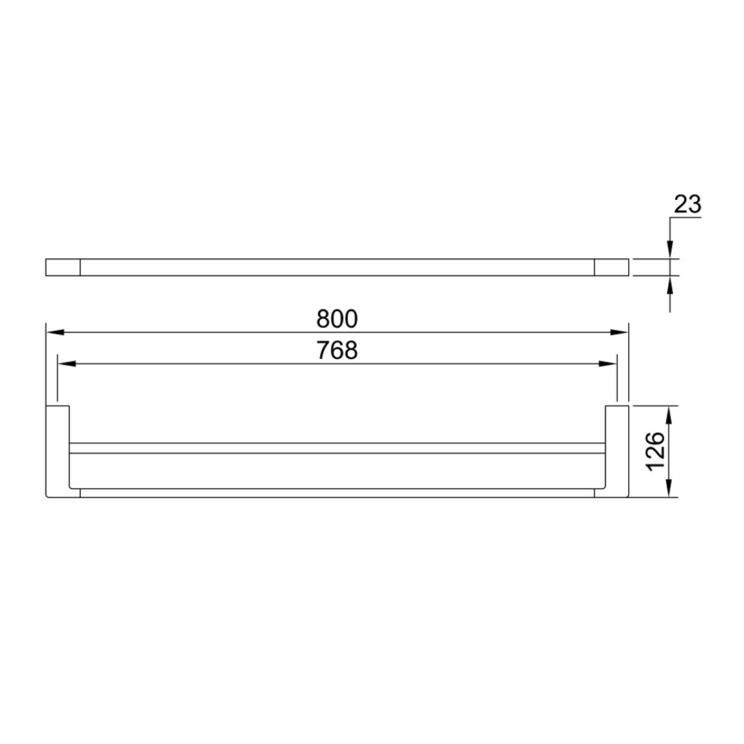 Streamline Eneo Double Towel Rail 80cm - Brushed Gunmetal PVD