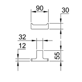 Eneo Double Robe Streamline Hook - Satin Nickel