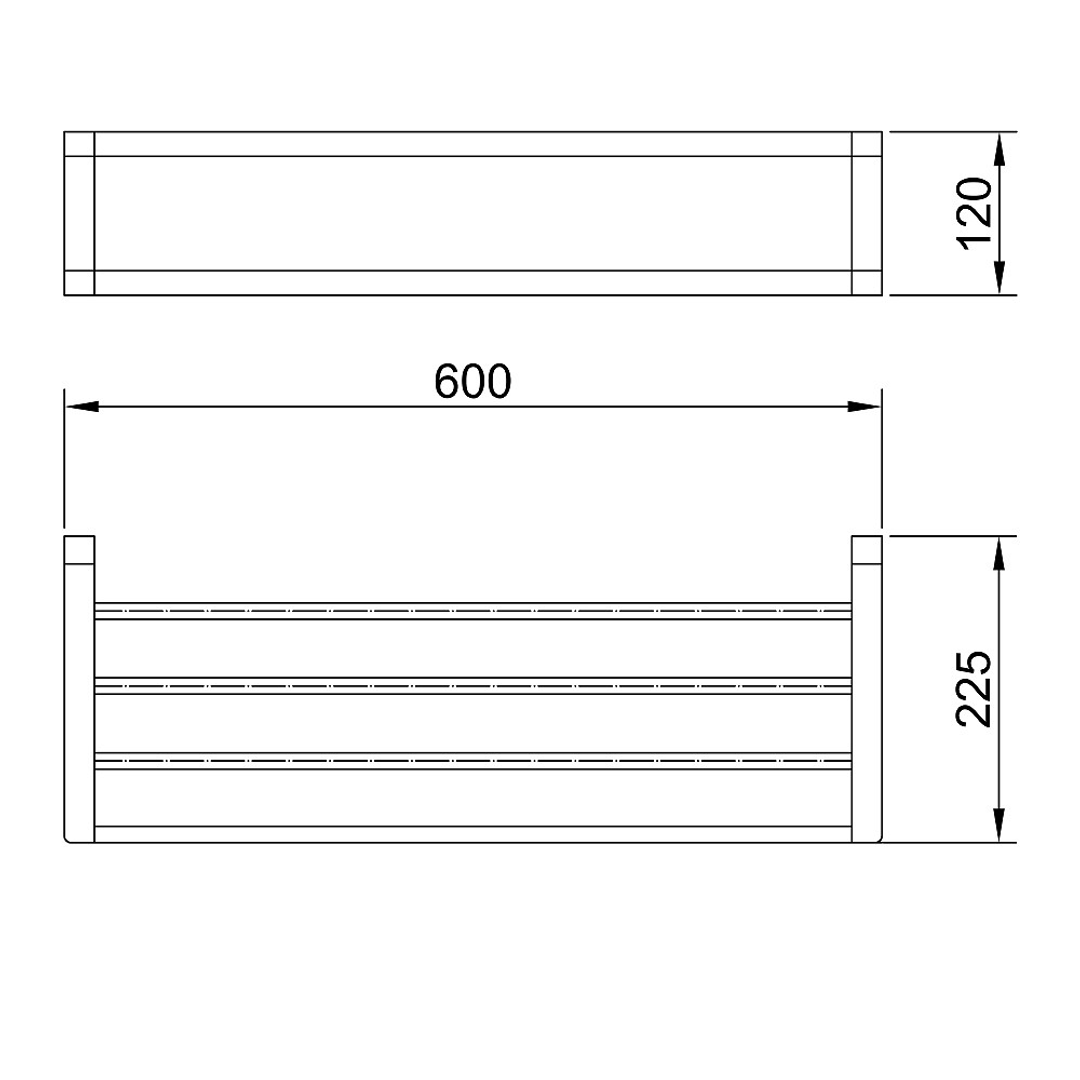 Streamline Arcisan Eneo Towel Rack With Rail 60cm - Chrome