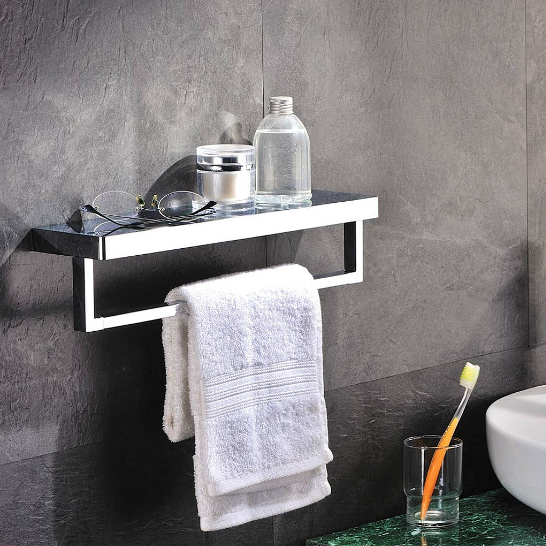 Streamline Arcisan Eneo Shelf With Towel Rail 40cm - Chrome