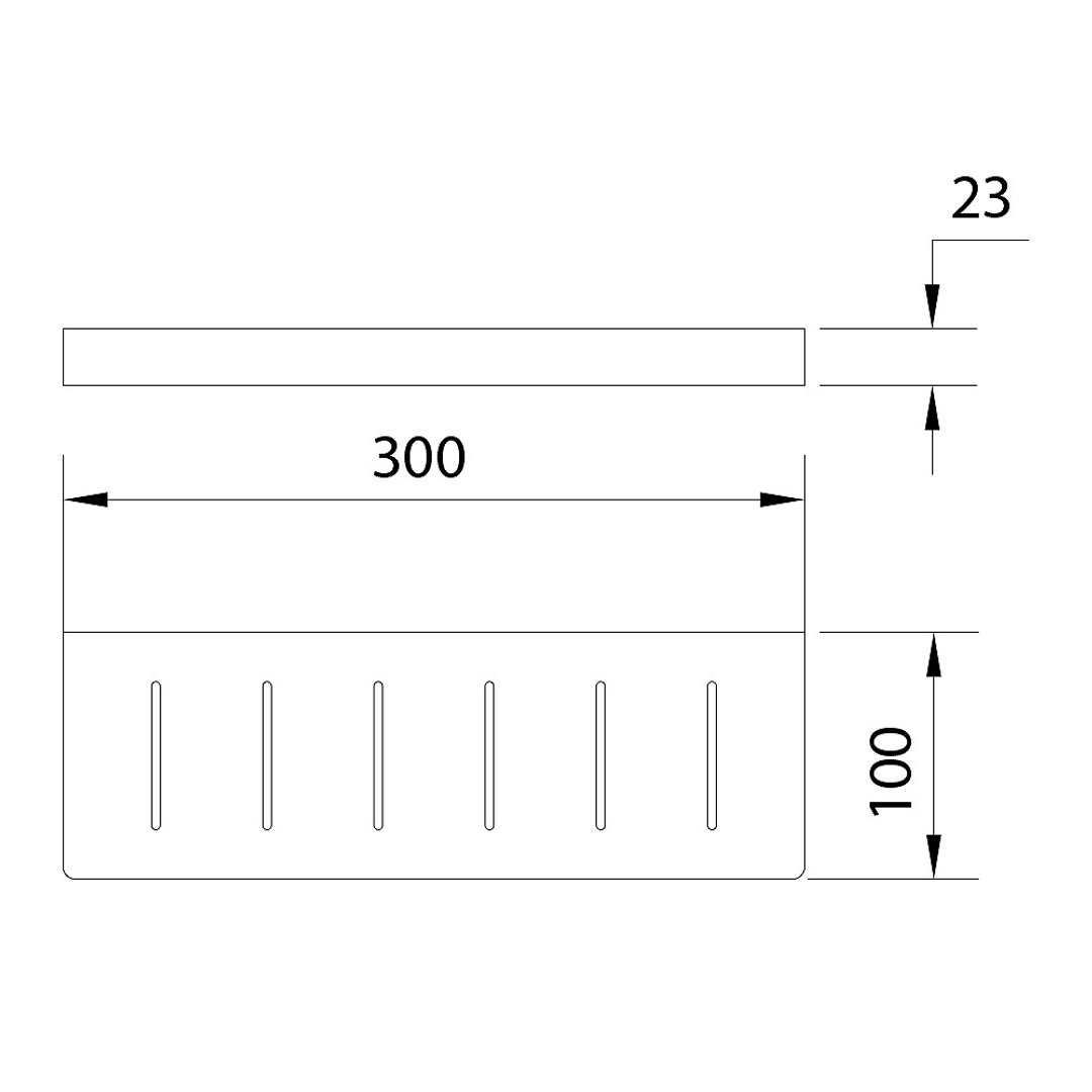 Arcisan Eneo Streamline Shelf With Drain Holes 30cm - Chrome