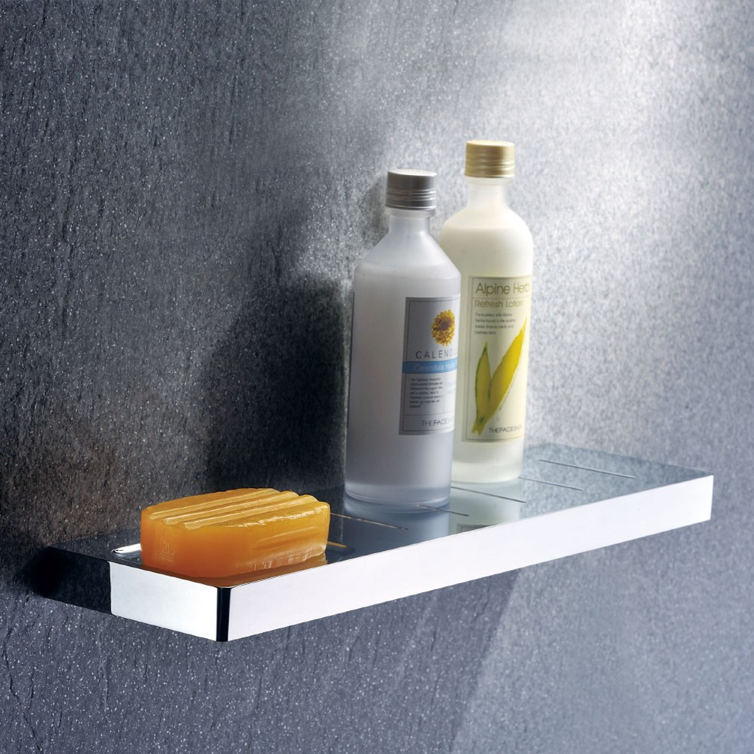 Streamline Eneo Shelf With Integrated Soap Dish And Drain Holes 37cm - Rose Gold PVD