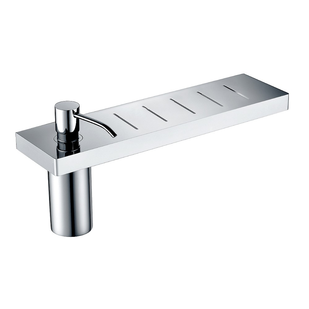 Streamline Eneo  Shelf With Liquid Soap Dispenser 40cm - Chrome