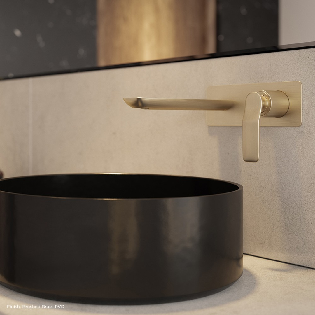 Synergii Wall Mounted Basin Streamline Mixer - Brushed Brass Pvd