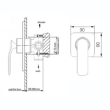 Synergii Shower/Bath Streamline Mixer - White (Chrome Trim)