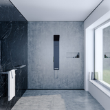 Streamline Synergii Shower Panel Right Side Operation - Matt Black