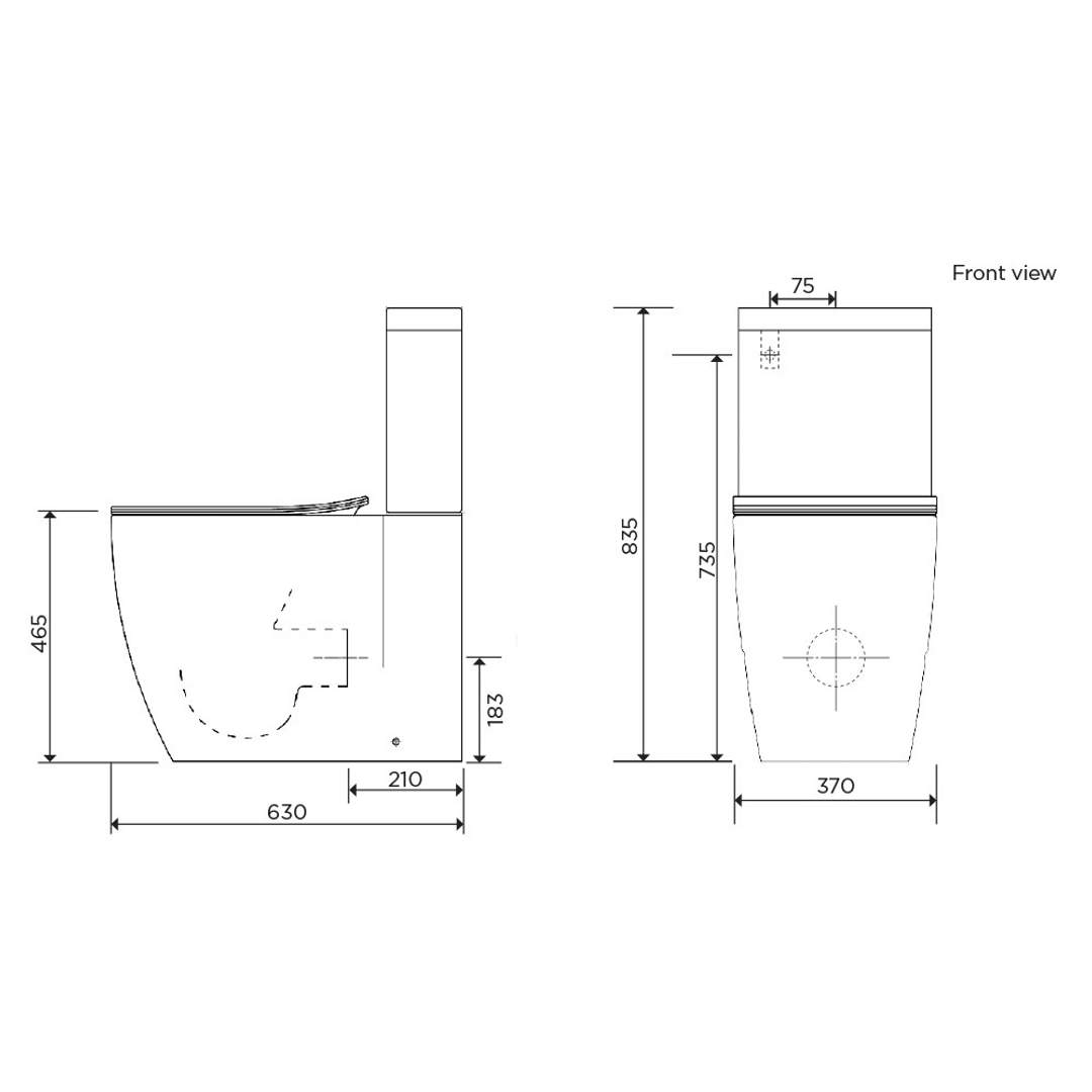 Streamline Arcisan Synergii Back-to-Wall Toilet Suite Back Inlet Slim Seat