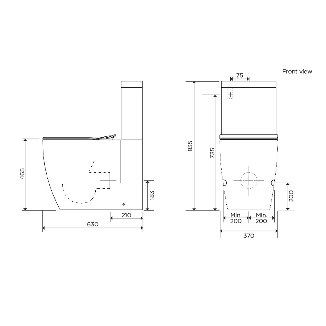 Streamline Arcisan Synergii Back-to-Wall Toilet Suite Dual Inlet Slim Seat