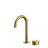 Streamline Venn 2 Hole Fixed Arch Spout Basin Mixer - Brushed Brass
