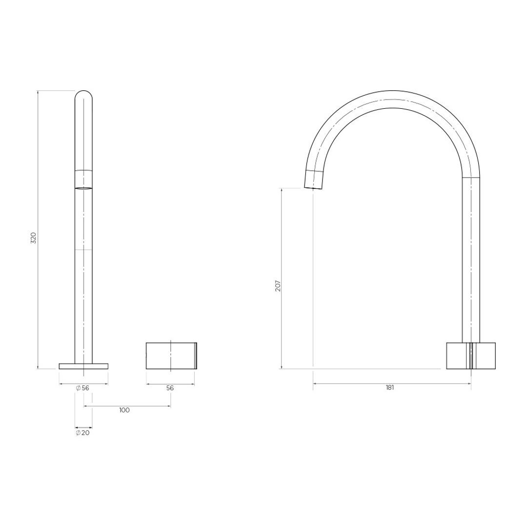 Streamline Venn Basin Mixer with Extended Height Spout - Gunmetal