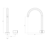 Streamline Venn Basin Mixer with Extended Height Spout - Gunmetal