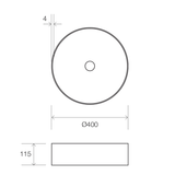 Venn 400mm Steel Above Counter Streamline Basin - Brushed Brass