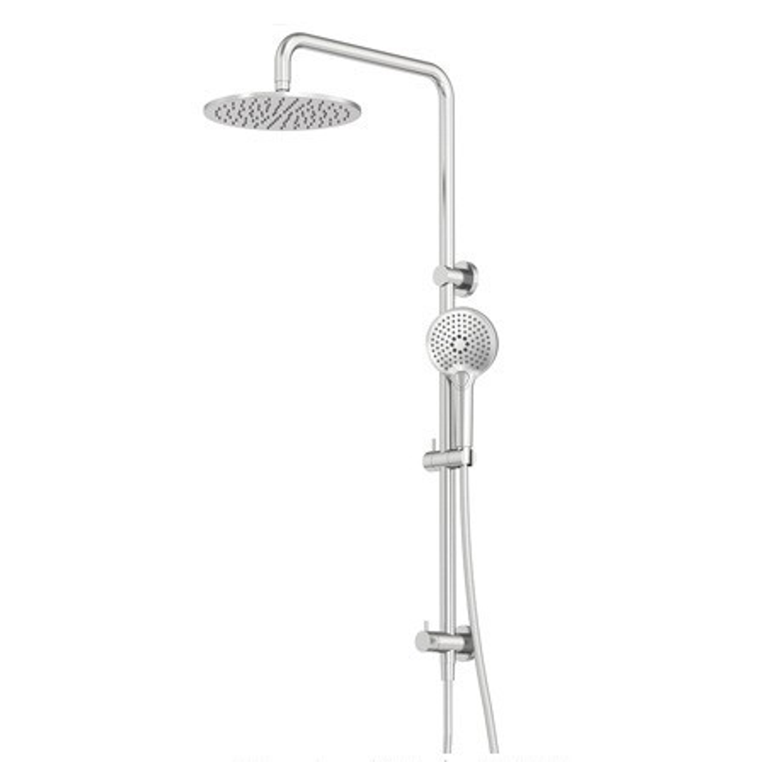 Axus Streamline Shower Column Dual In Div 250Mm Head Air-Fusion H/Shower - Brushed Nickel PVD