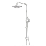 Axus Streamline Shower Column Dual In Div 250Mm Head Air-Fusion H/Shower - Brushed Nickel PVD