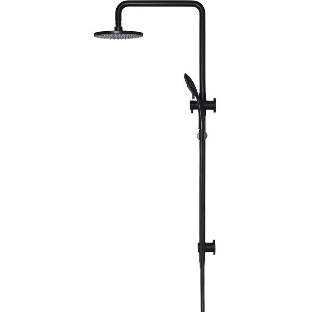 Meir Round Combination Shower Rail 200Mm Rose Single Function Hand Shower - Matte Black