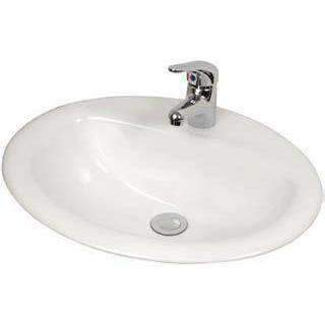 Aspire Unity Vanity Basin Inset 515 X 435 3 Tap Hole - White