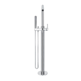 Meir Round Freestanding Bath Spout And Hand Shower - Polished Chrome