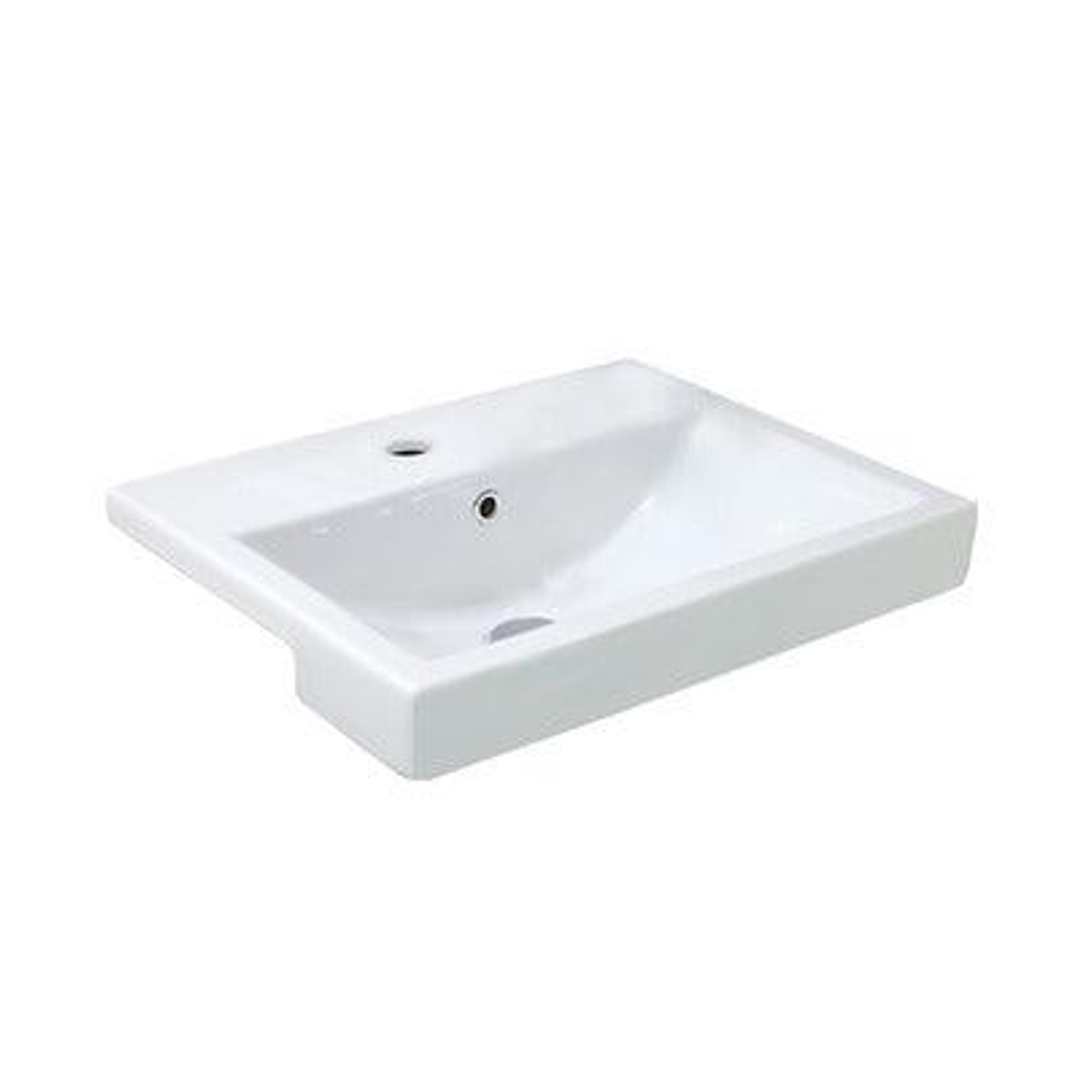 Zen Semi Recessed Argent Basin White 1Th