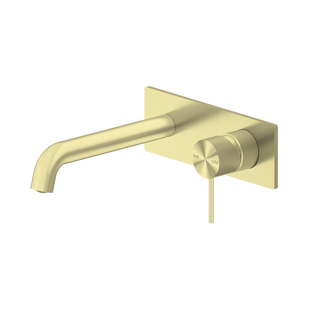 Nero Mecca Wall Basin Mixer 160mm Spout - Brushed Gold