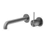 Mecca Wall Basin Nero Mixer Separate Back Plate Handle Up 185mm Spout - Gun Metal