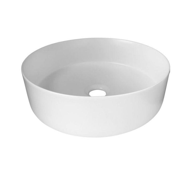 Mini Siera Round Slimline Ceramic Vessel Basin Gloss White