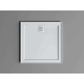 Oceano Stonelite Eco Shower Base Rear Outlet Chrome Waste - 820 x 820mm