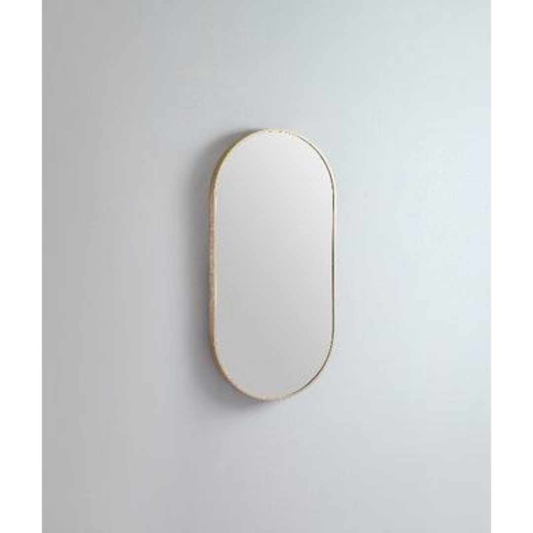 Remer Modern Oblong Mirror 460W X 910H X 40D - Brushed Brass