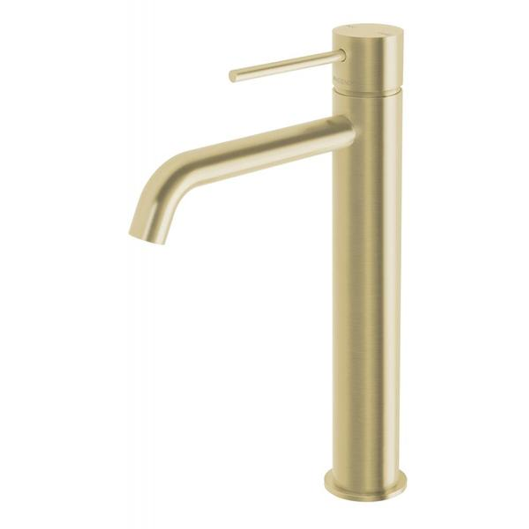 Vivid Slimline Vessel Phoenix Mixer Curved Outlet - Brushed Gold