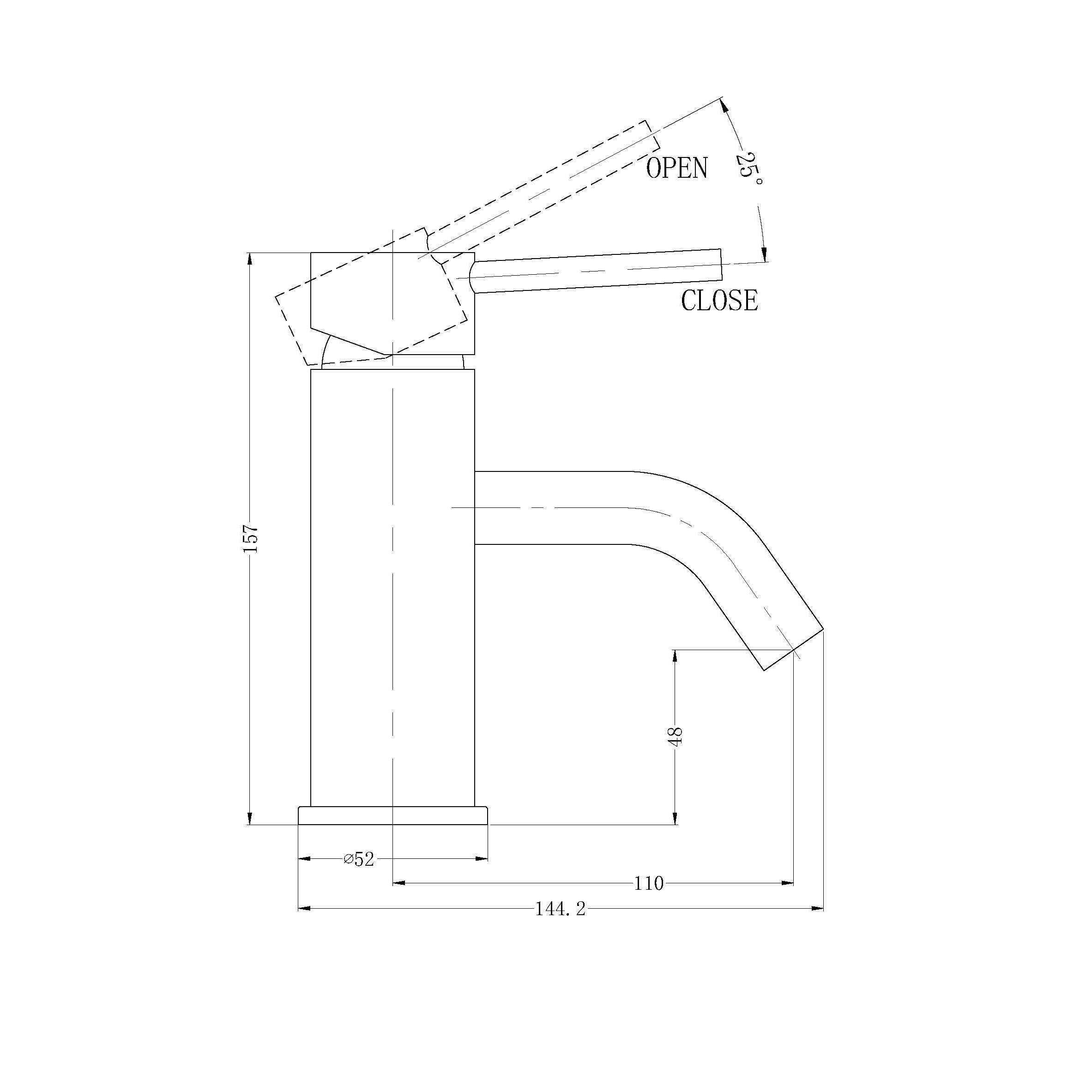 Dolce Basin Nero Mixer Stylish Spout Shower - Matt Black