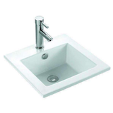 Aspire Unity Square Inset Basin - White 1 Tap Hole 425 X 425 X 170