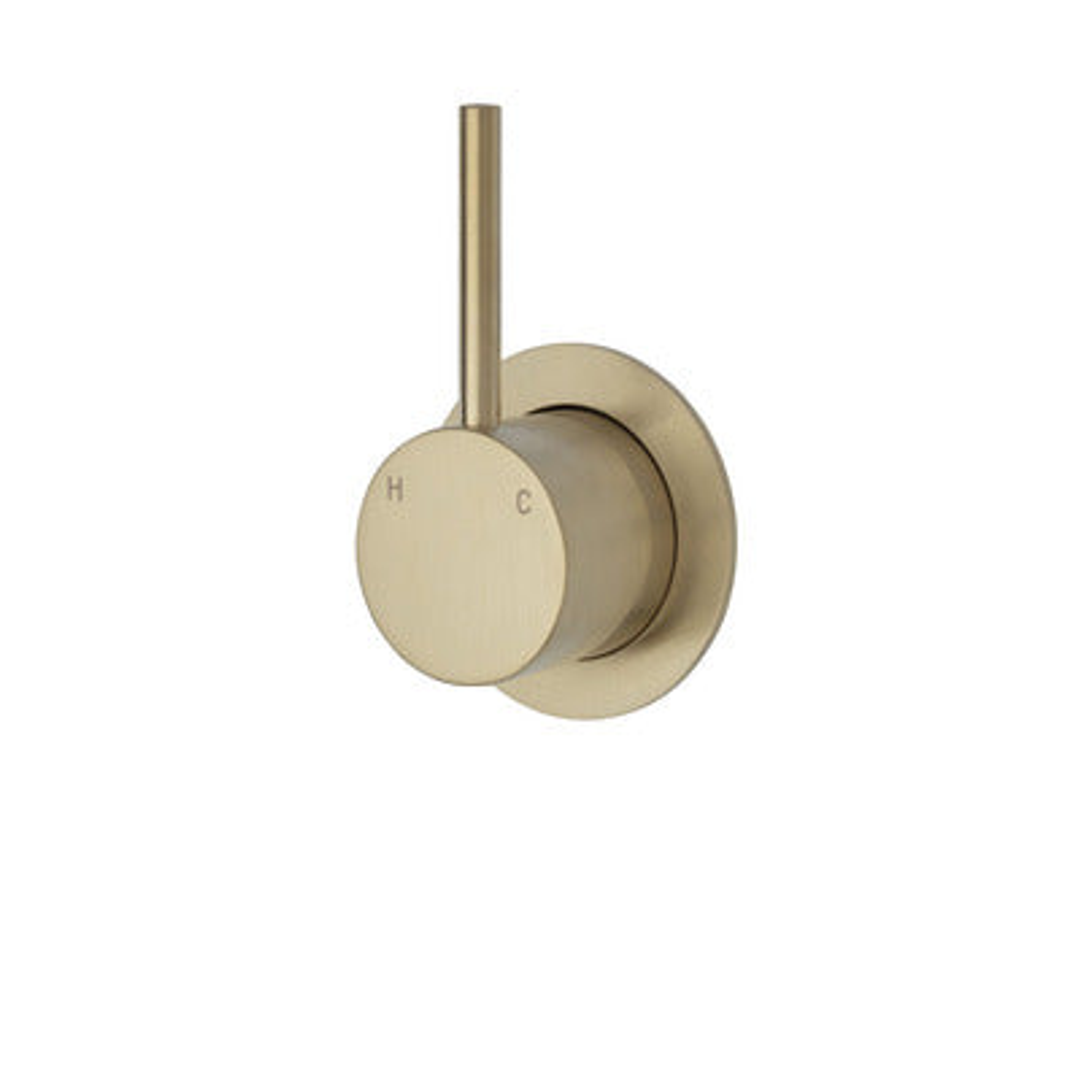 Fienza Kaya Up Wall Mixer With Minimal Round Plate - Urban Brass
