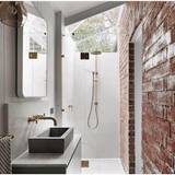 Meir Round Combination Shower Rail 200Mm Rose Single Function Hand Shower - Tiger Bronze