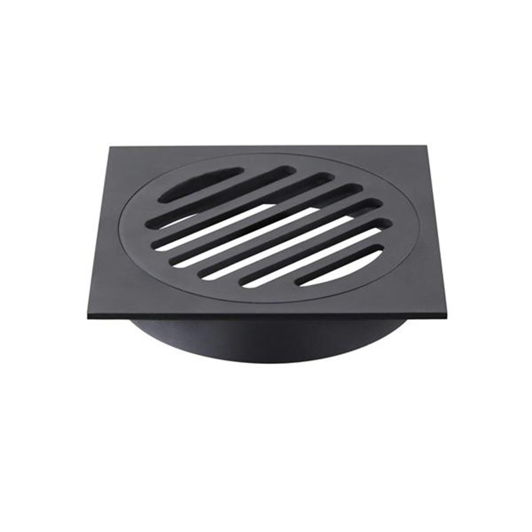 Meir Square Floor Grate Shower Drain 100Mm Outlet - Matte Black