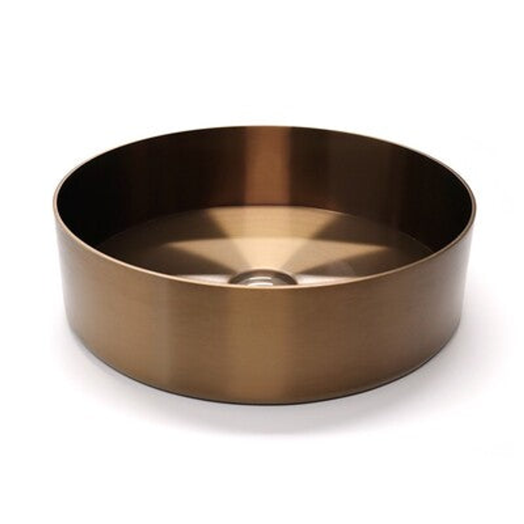 Streamline Venn 400mm Steel Above Counter Basin - Brushed Copper