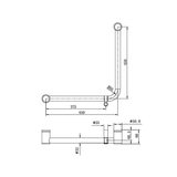 Nero Mecca Care 32mm Ambulant 90Degree Bent Tube Grab Rail 450X450mm - Brushed Bronze