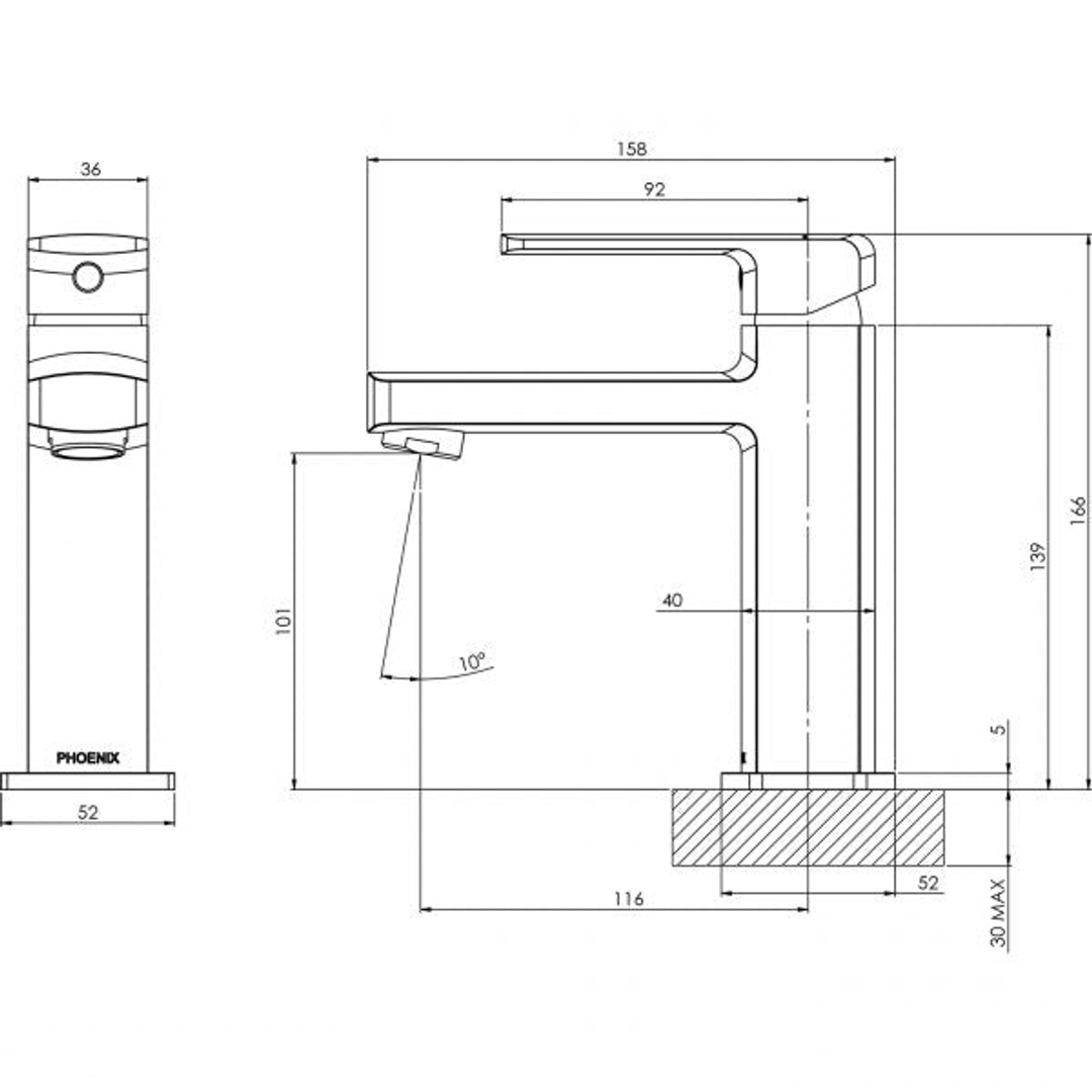 Teva Basin Phoenix Mixer - Brushed Nickel