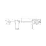 Bianca Wall Basin Nero Mixer With Separate Back Plate - Matt Black