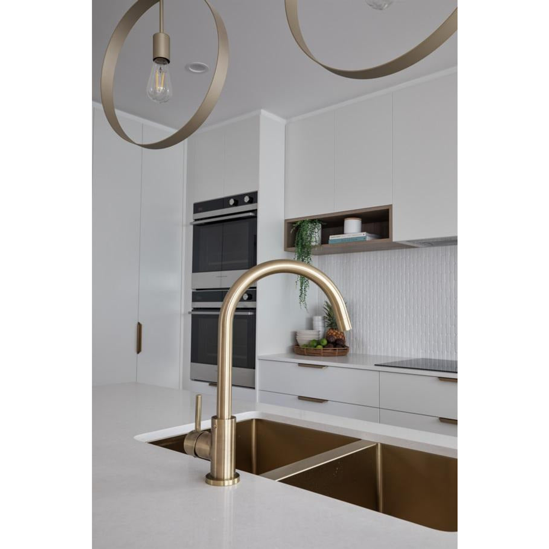Meir Round Gooseneck Kitchen Mixer Tap - Tiger Bronze