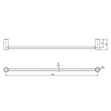 Vivid Slimline Single Phoenix Towel Rail 600mm - Chrome