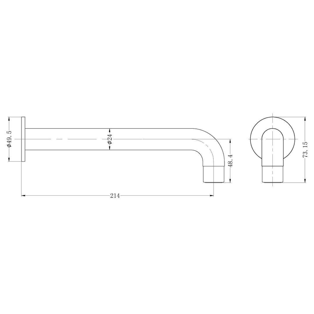 Nero Dolce Spout Only (200Mm) - Matte Black