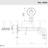 Meir Universal Round Curved Spout - Matte Black